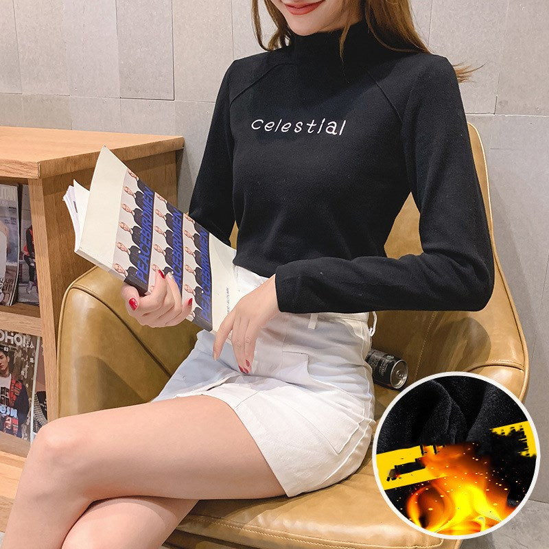 Embroidered bottoming shirt women