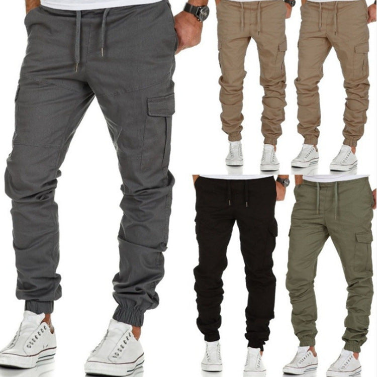 Pantalones multibolsillos de herramientas de estilo explosivo, pantalones casuales tejidos para hombres, pantalones deportivos para hombres