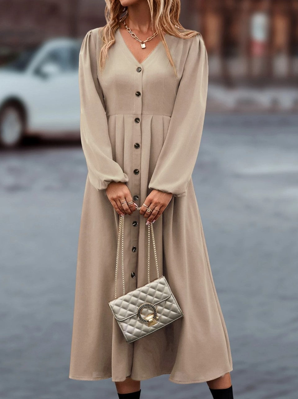 Vestido especial de cintura alta de moda para mujer