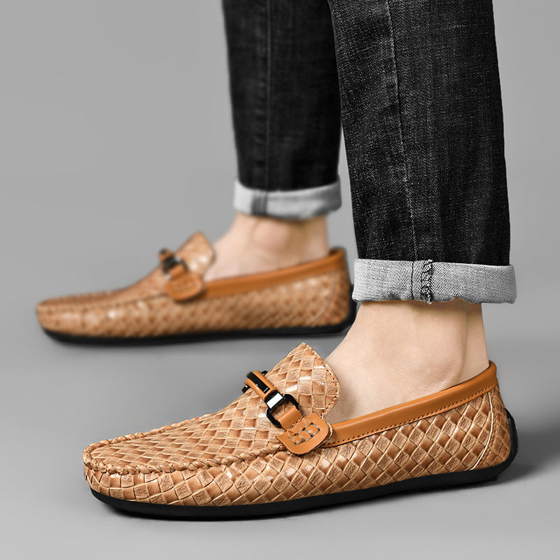 Zapatos casuales de cuero para hombre Tacón plano