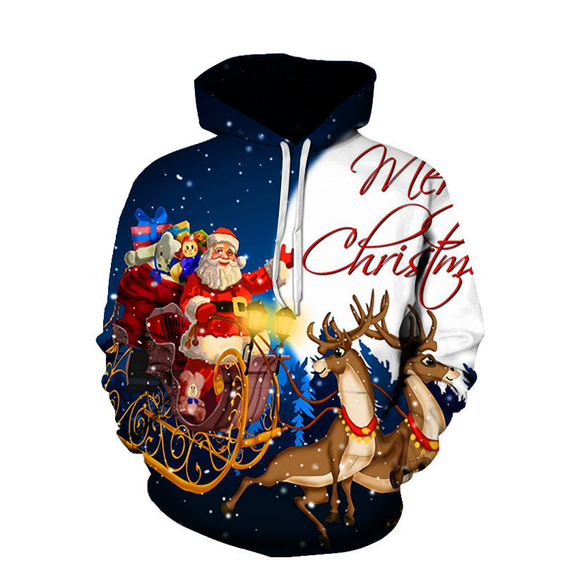 Men's And Women's Fashion Christmas Printed Hoodie