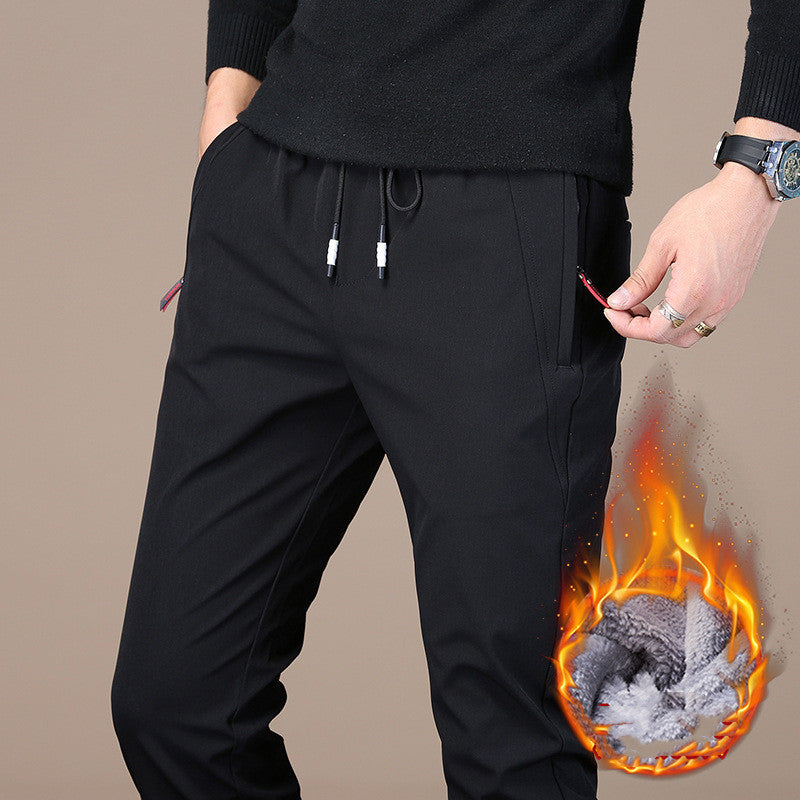 Fall/Winter New Style Plus Velvet Stretch Casual Pants Men