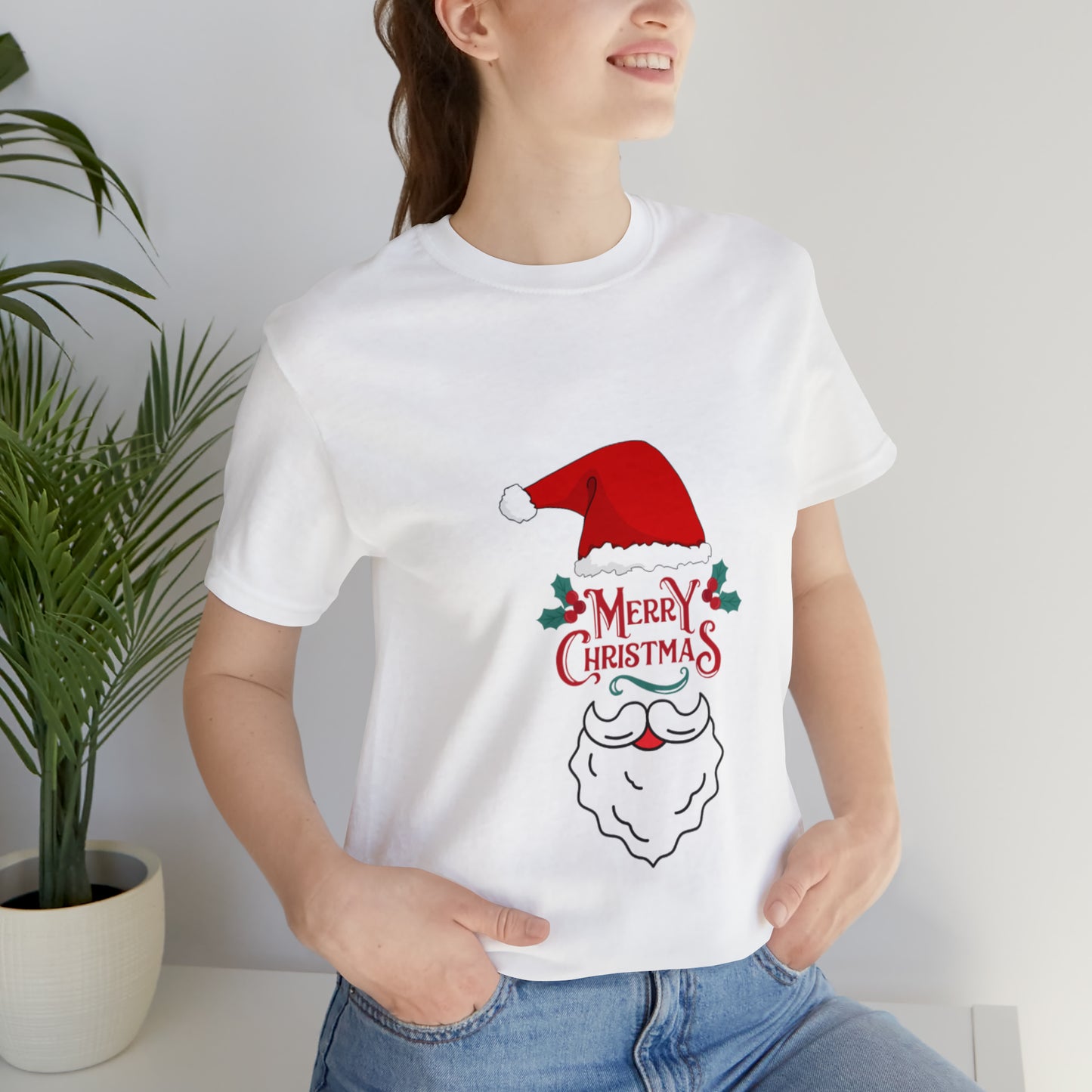 Feliz Navidad Unisex Jersey camiseta de manga corta