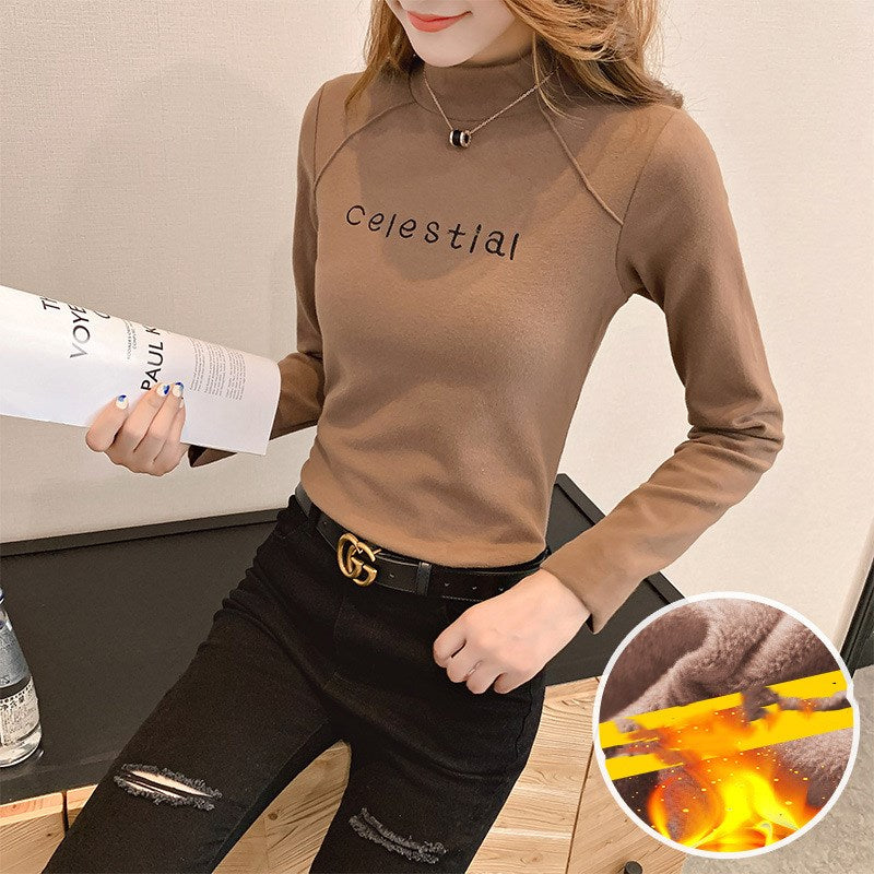 Embroidered bottoming shirt women