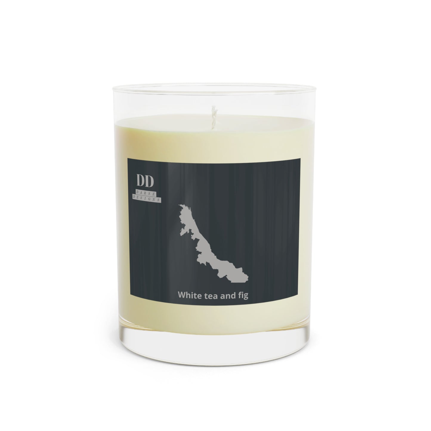 Darse Designs Texas Veracruz logo White Tea and Fig Scented Candle - Full Glass, 11oz