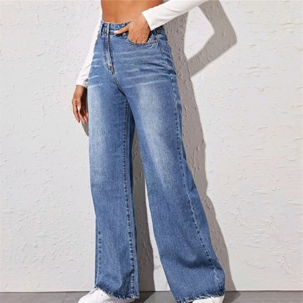 Women's Loose High Waist Wide Leg Jeans