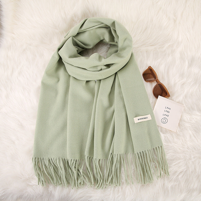 Women's Fashionable All-match Cashmere Tassel Double-sided Scarf