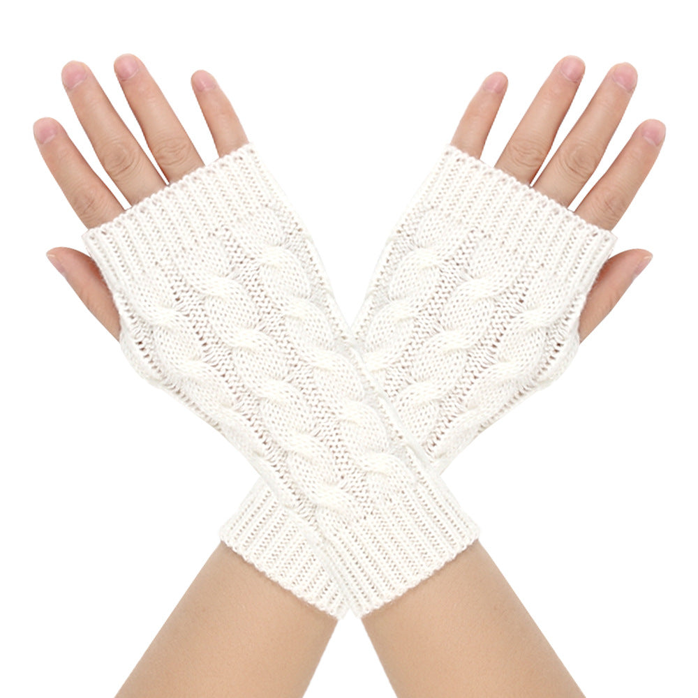 Guantes de lana cálidos de invierno para hombre con dedos abiertos