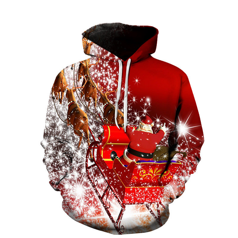 Men's And Women's Fashion Christmas Printed Hoodie