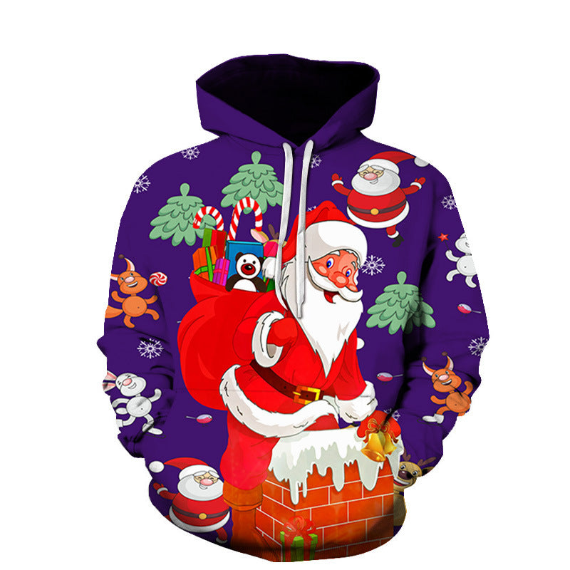 Men's And Women's Fashion Casual 3D Printing Hooded Pullover