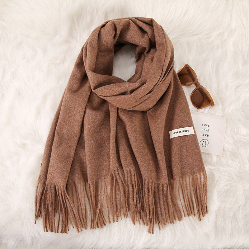 Women's Fashionable All-match Cashmere Tassel Double-sided Scarf