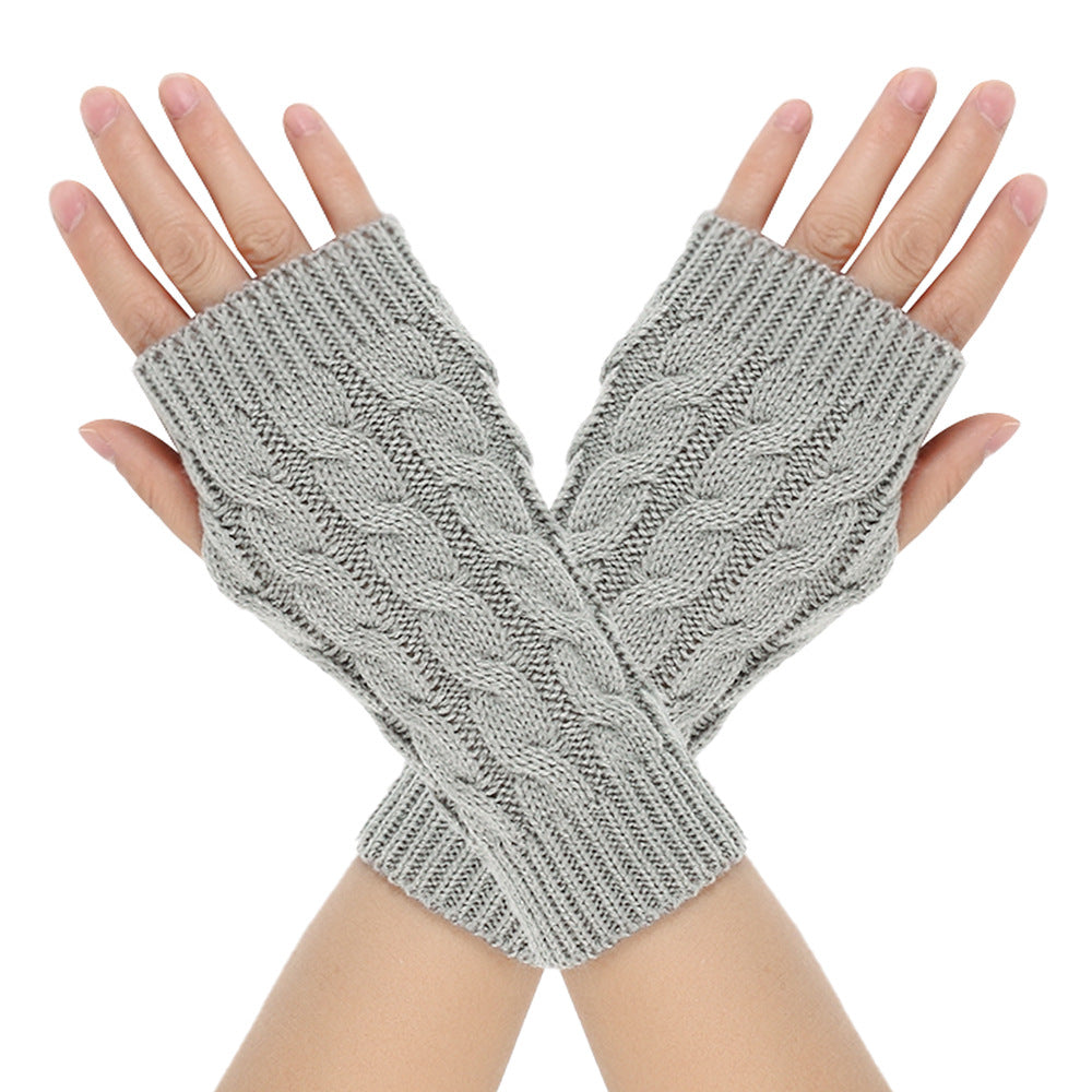 Guantes de lana cálidos de invierno para hombre con dedos abiertos