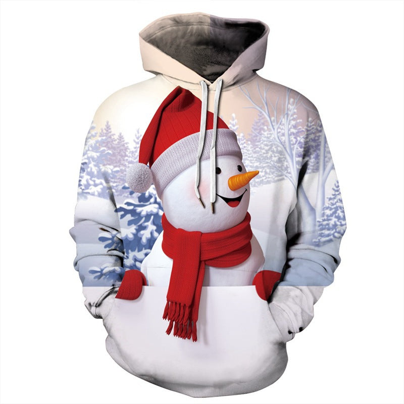 Men's And Women's Fashion Christmas Printed Hoodie