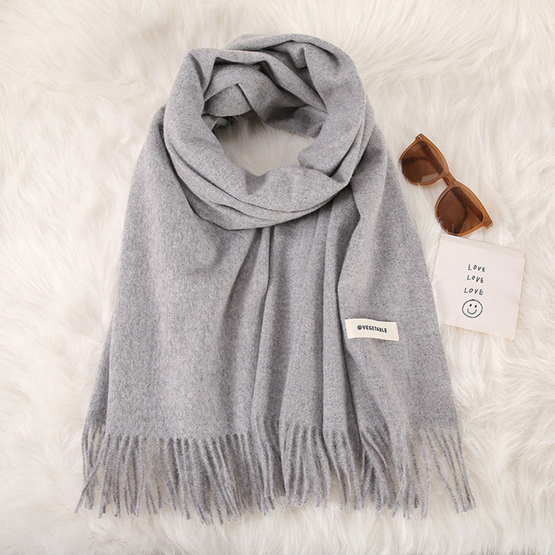 Women's Fashionable All-match Cashmere Tassel Double-sided Scarf