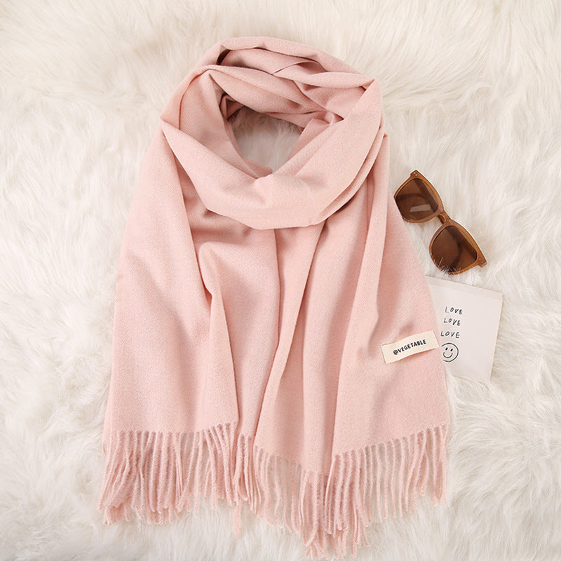 Women's Fashionable All-match Cashmere Tassel Double-sided Scarf