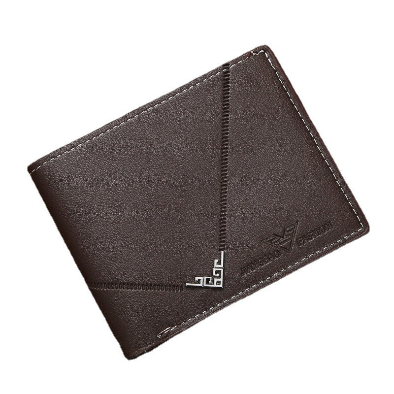 Cartera corta con diseño de lichi y múltiples ranuras para tarjetas Simplicity Fashion para hombre