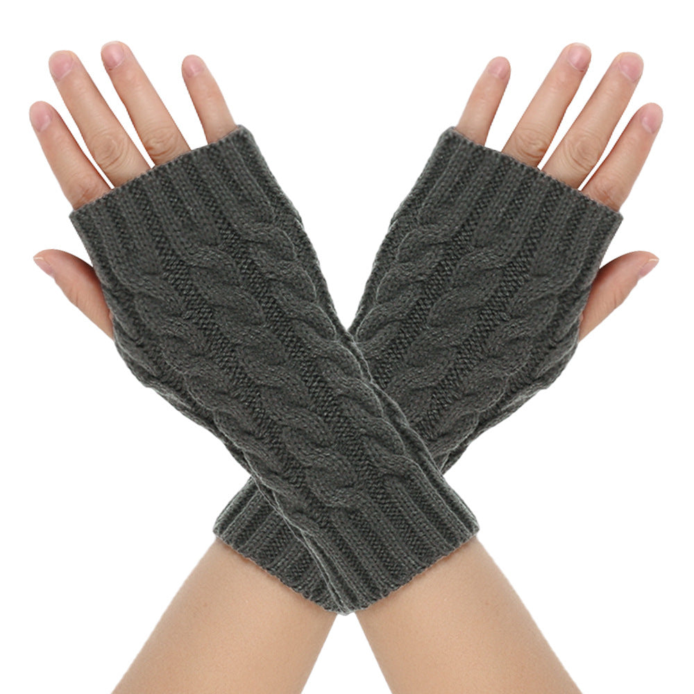 Warm Wool Gloves Winter Men's Open Finger