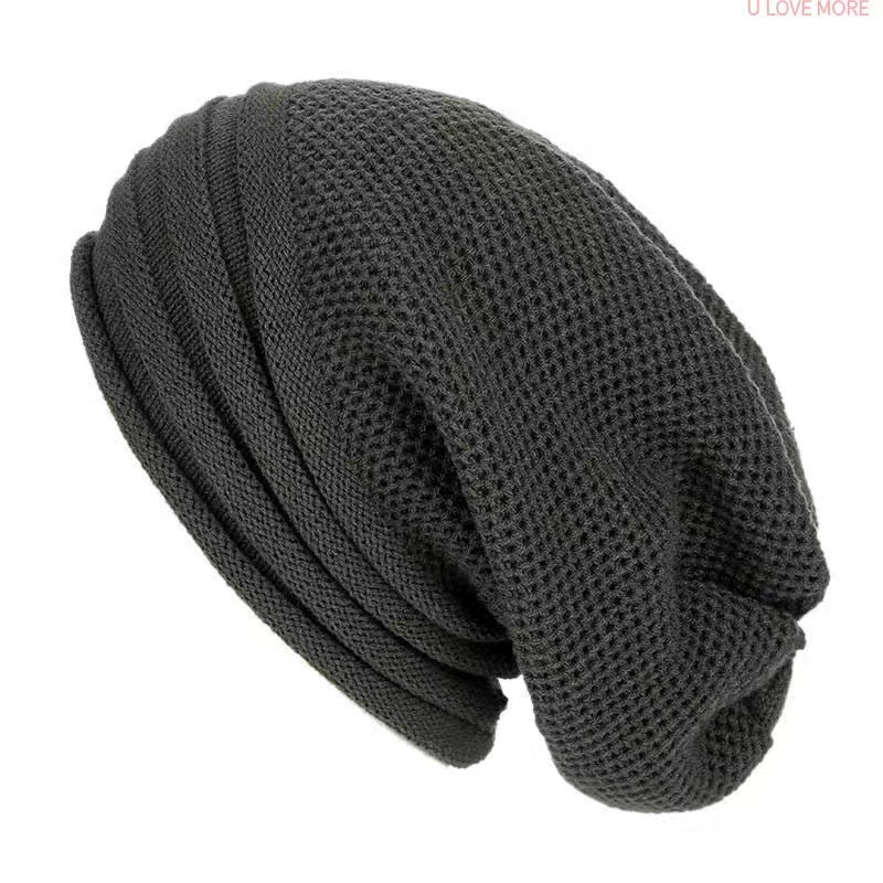 Gorro largo de estilo japonés para otoño e invierno, textura de Color puro que mantiene el calor