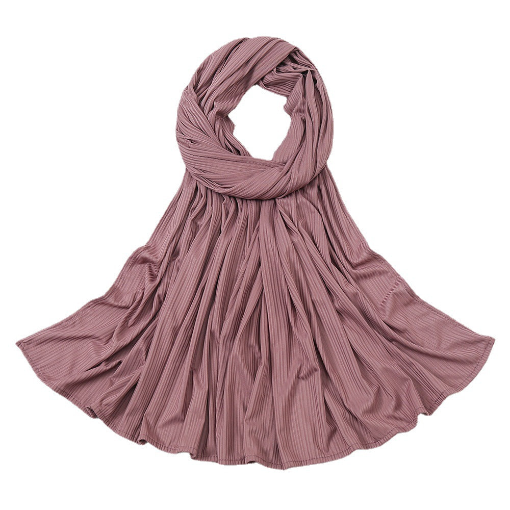 Women's Knitted Thread Cotton Striped Solid Color Scarf