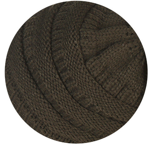 Warm Hat Thickening Not Fleece-lined Knitting Plus Fur Ball