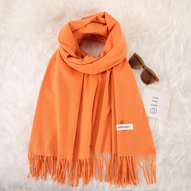 Women's Fashionable All-match Cashmere Tassel Double-sided Scarf