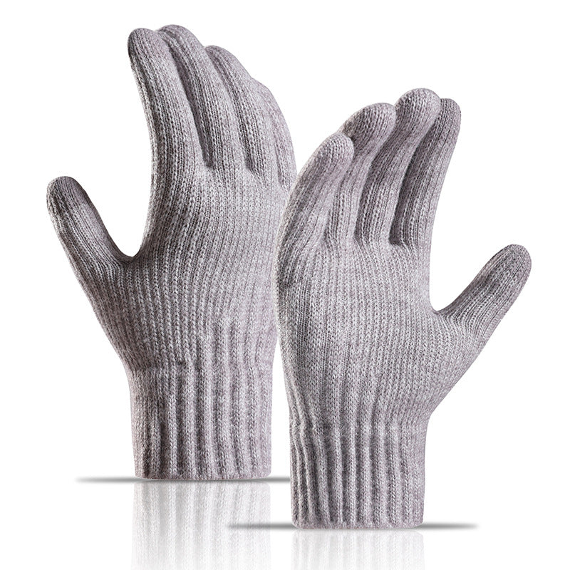 Guantes de punto de mantenimiento cálidos acolchados con forro polar de invierno para mujer