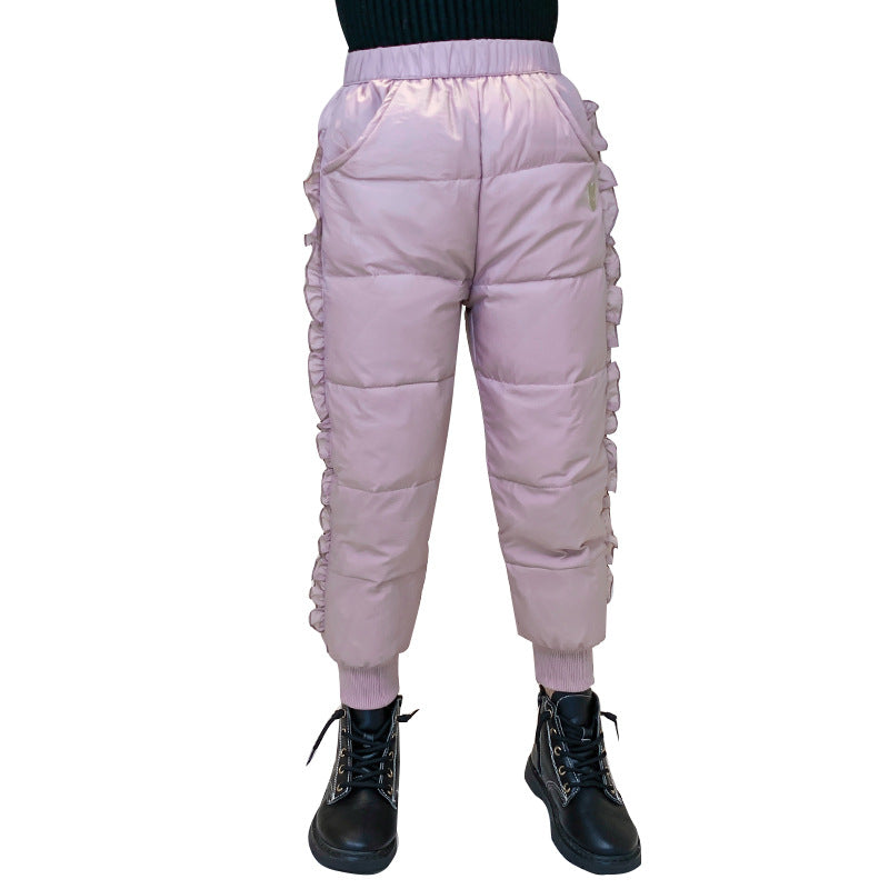 Fleece Thickened Warm Pants Winter Clothes Big Children's Casual Trousers