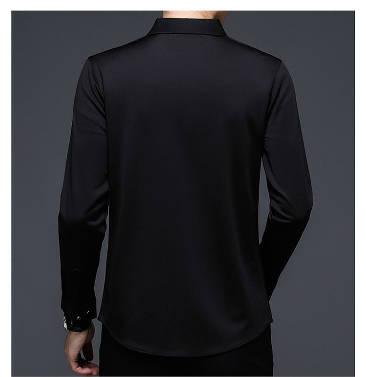 Long Sleeve Business Men's Non-ironing Shirt Breathable Stretch Shirt Men