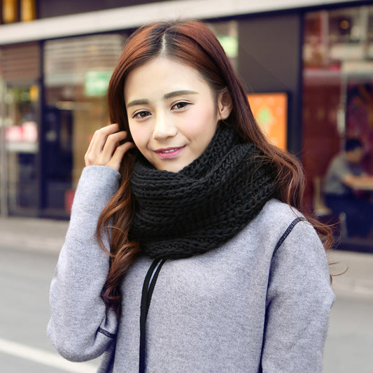 Autumn And Winter Solid Color Pullover Wool Knitted Scarf