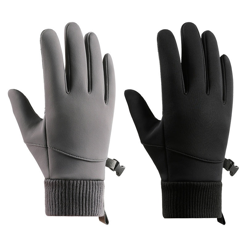 Guantes gruesos acolchados de terciopelo cálido para ciclismo a prueba de viento al aire libre para hombres