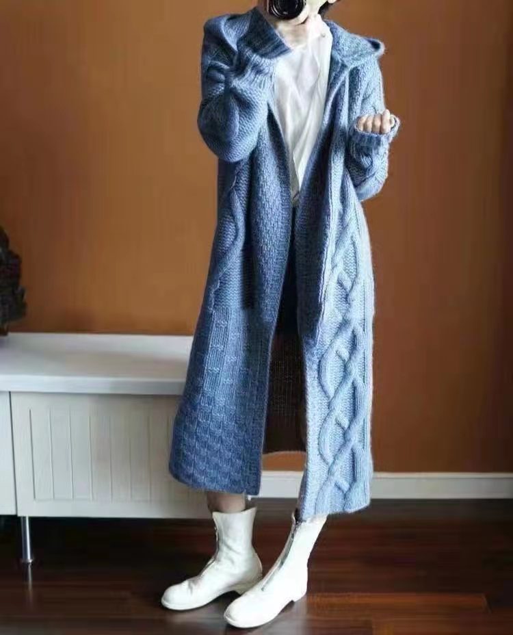 Woman Knit Cardigan Long Coat