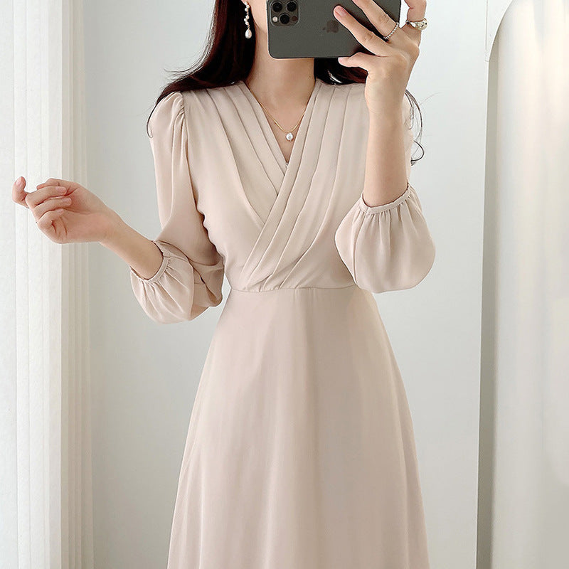 Adult Lady Like Woman Lightly Mature Temperament Long Dress Women