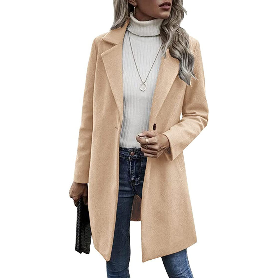 Long Sleeve Loose Tweed Jacket