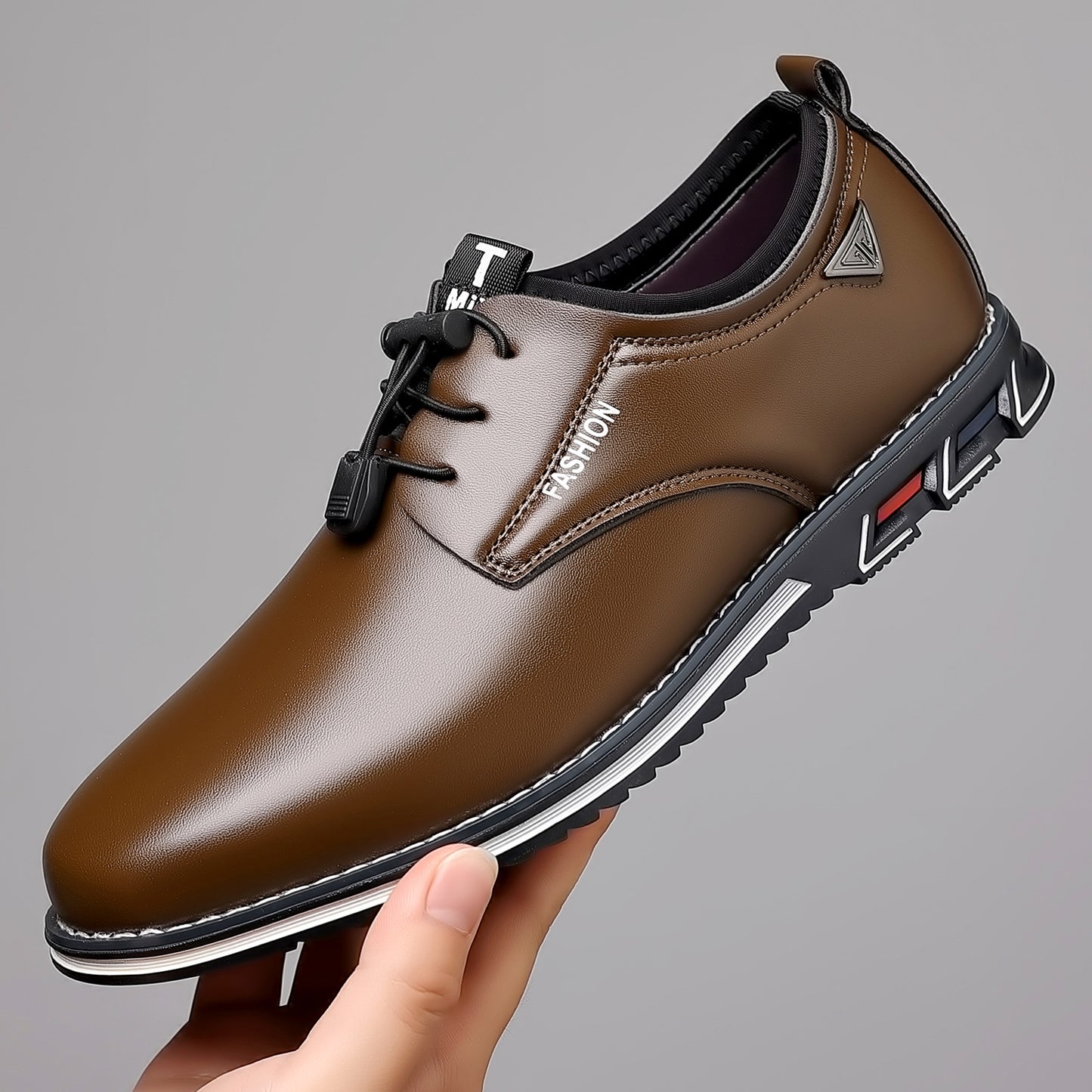 Zapatos de cuero casuales de talla grande para hombre