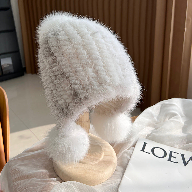 Winter Fashionable Warm Thickened Mink Plush Earmuff Hat