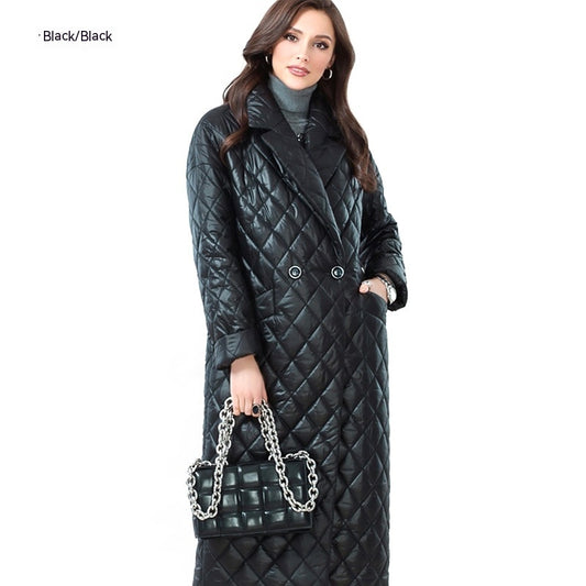 Women's Long Thin Coat Lapel Cotton-padded Coat