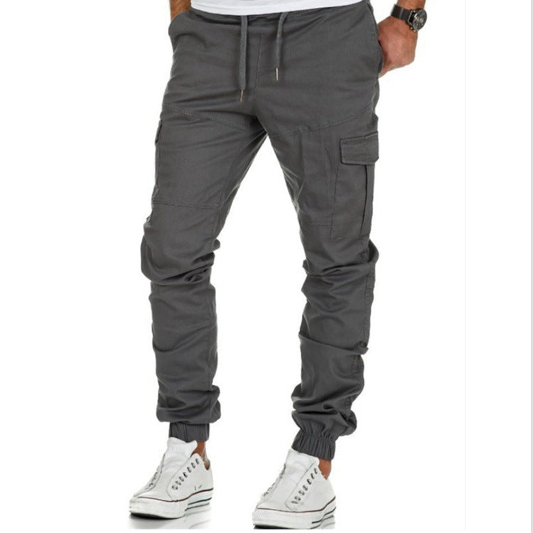 Pantalones multibolsillos de herramientas de estilo explosivo, pantalones casuales tejidos para hombres, pantalones deportivos para hombres