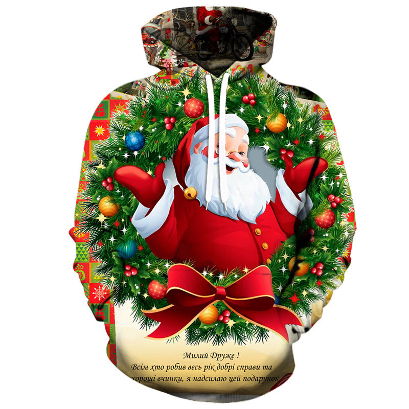 Men's And Women's Fashion Christmas Printed Hoodie