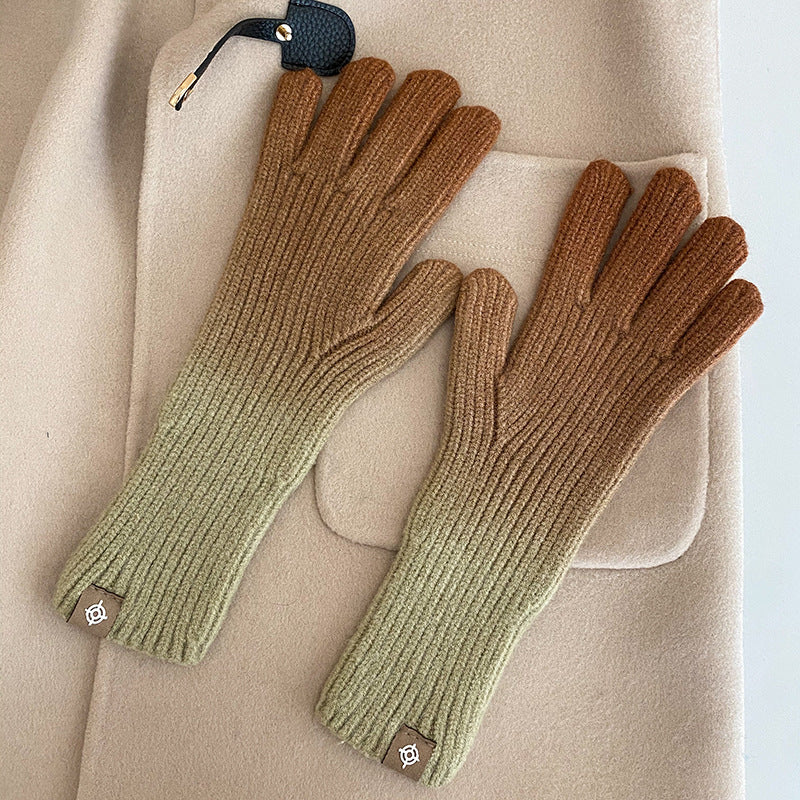 Guantes Degradados Cálidos De Invierno De Moda