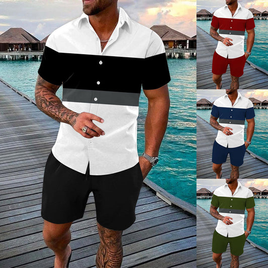 Traje De Camisa Con Solapas De Verano Para Hombres De Moda