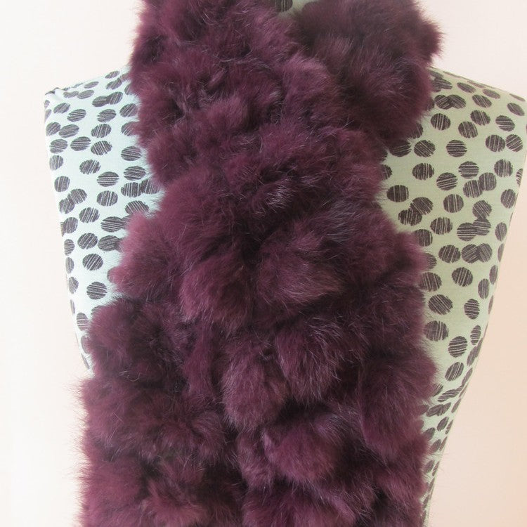 Four-row Ball Rabbit Fur Scarf