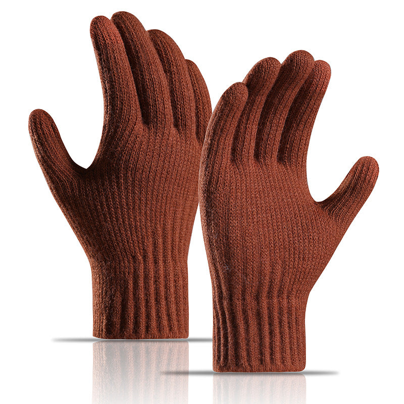 Guantes de punto de mantenimiento cálidos acolchados con forro polar de invierno para mujer