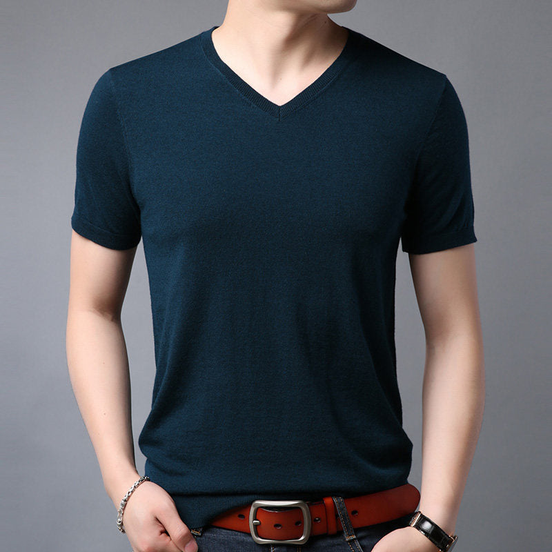 Wool Spring Short-sleeved T-shirt Men