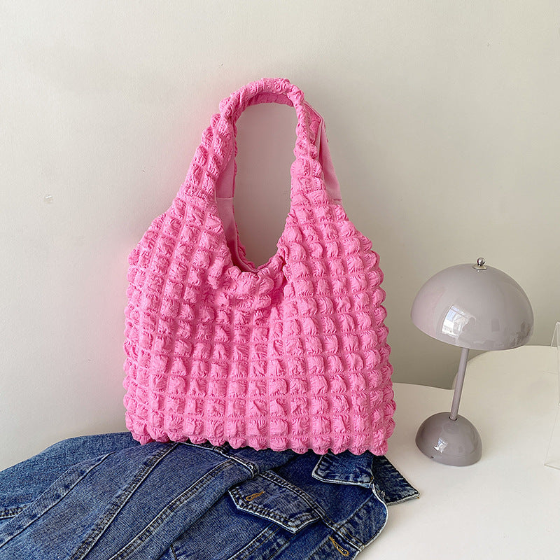 Bolso de hombro plisado bonito para mujer, bolso de nube de gran capacidad para axila, bolsos de moda de invierno para niñas