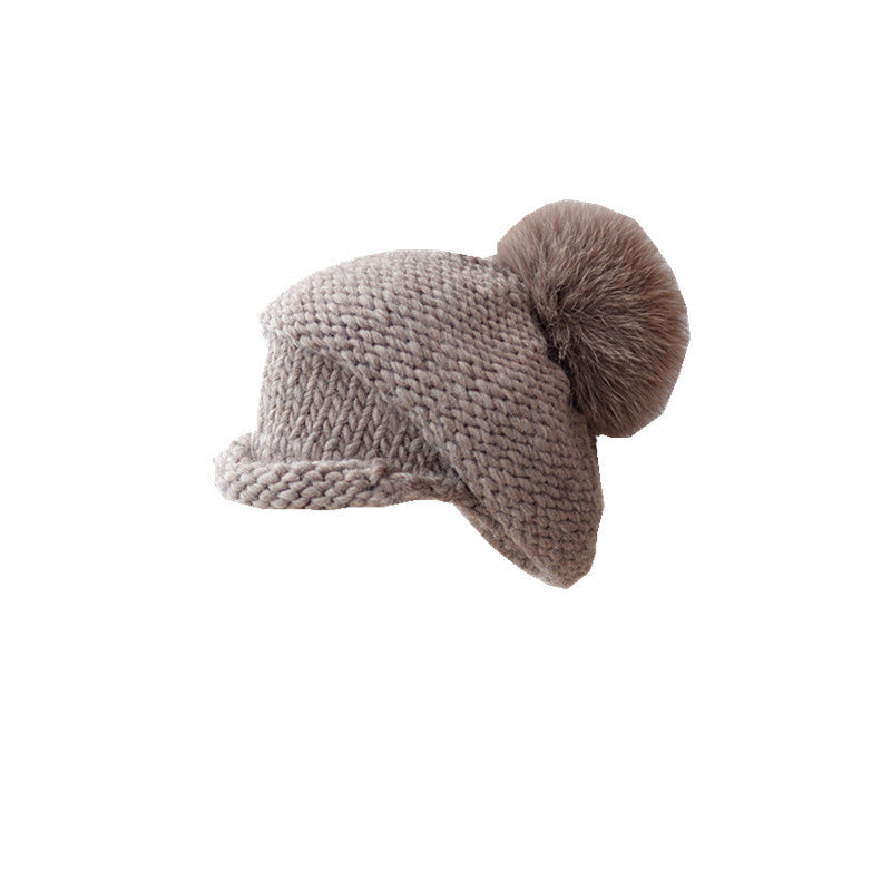 Retro Handmade Thick Thread Knitted Woolen Cap