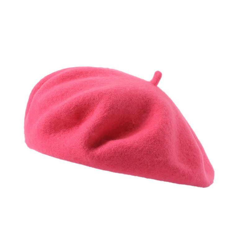 Gorro a juego de color puro, grueso, cálido, informal, para temporada informal