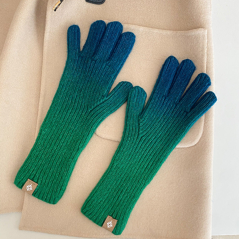 Guantes Degradados Cálidos De Invierno De Moda