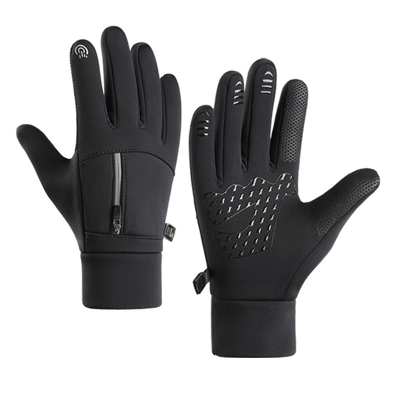 Guantes de ciclismo cálidos de terciopelo impermeables al aire libre