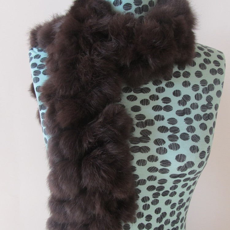 Four-row Ball Rabbit Fur Scarf