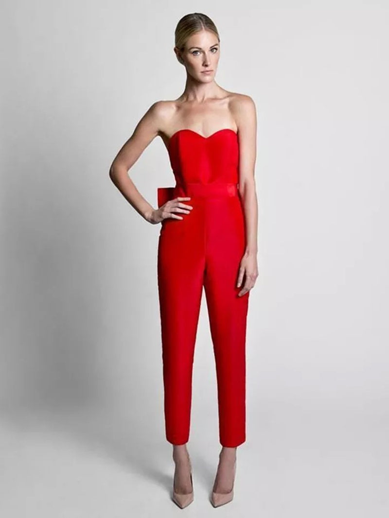 Red Jumpsuit Evening Dresses With